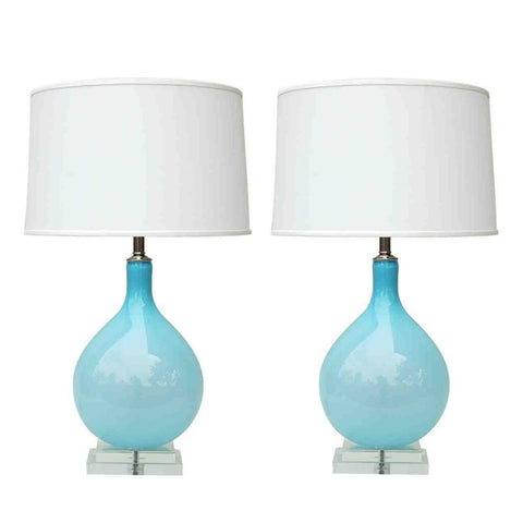 Baby Blue Bedside Lamps